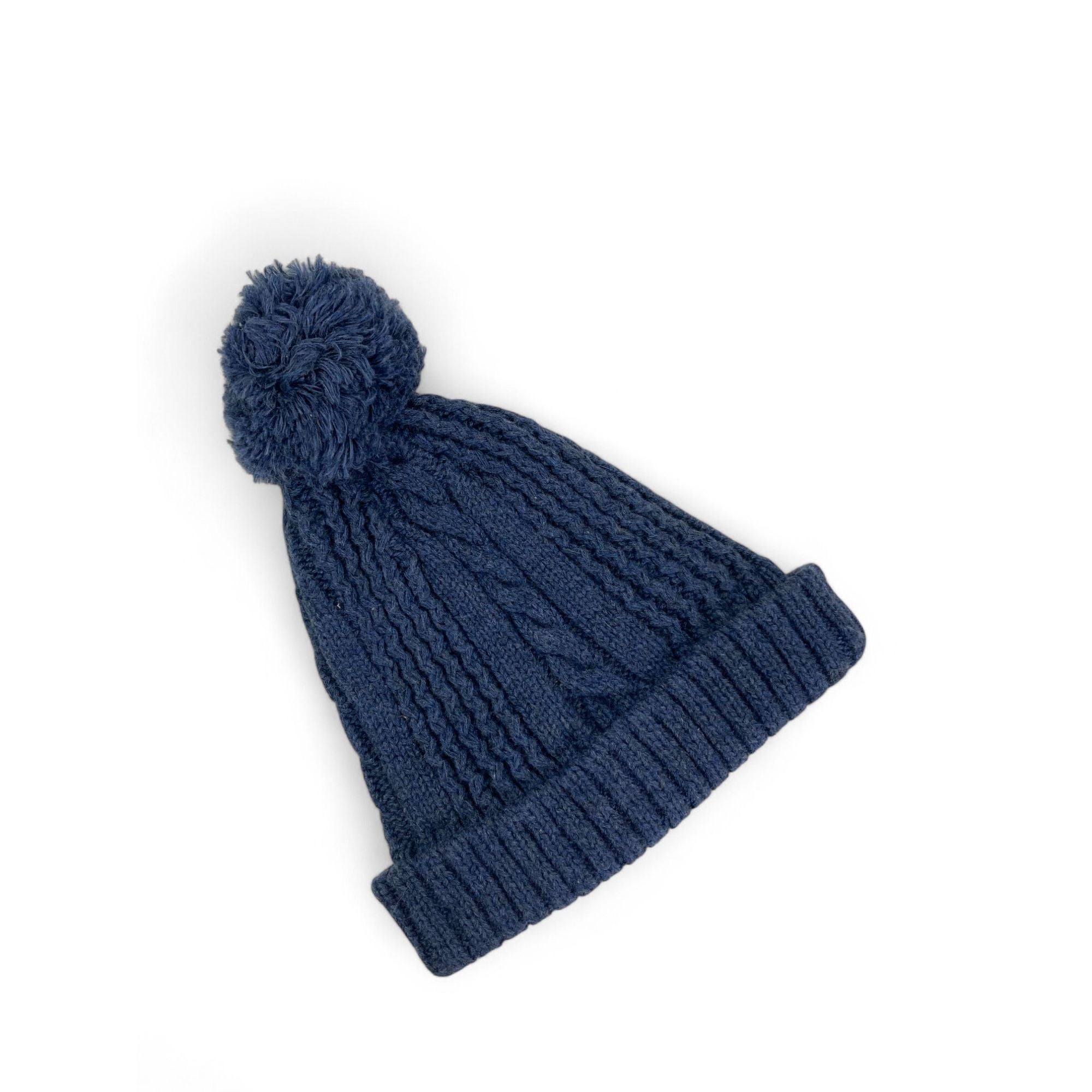 1-3M Dusty Blue Knit Pompom Beanie - Woolworths