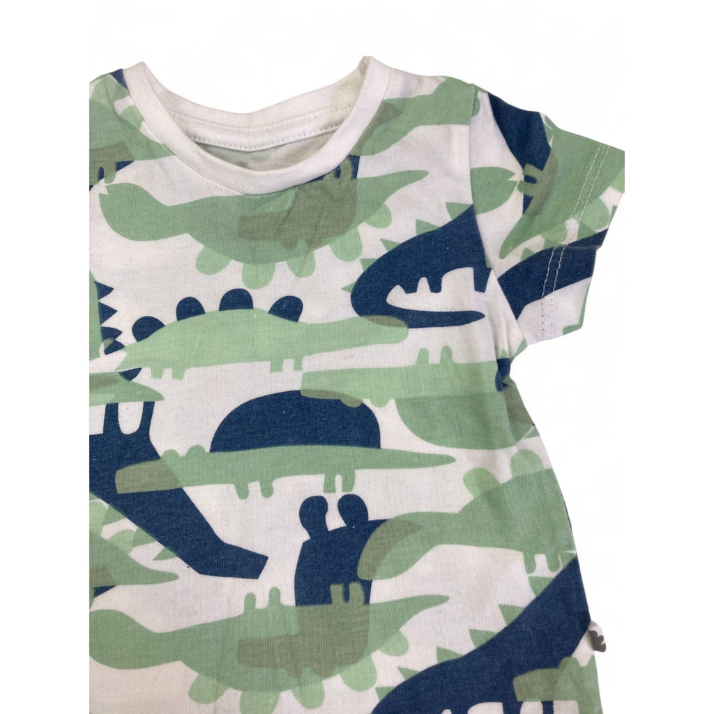 3-6M Cream, Green & Blue Dino T Shirt - Woolworths