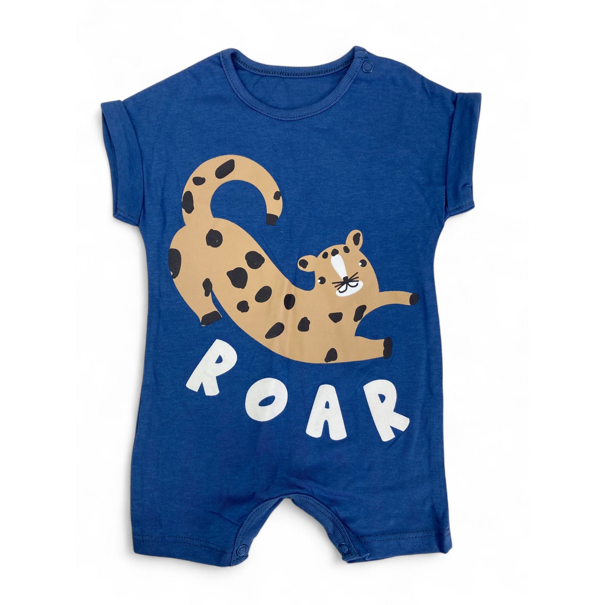 1-3M Blue Cheetah "Roar" Batwing Romper - Woolworths