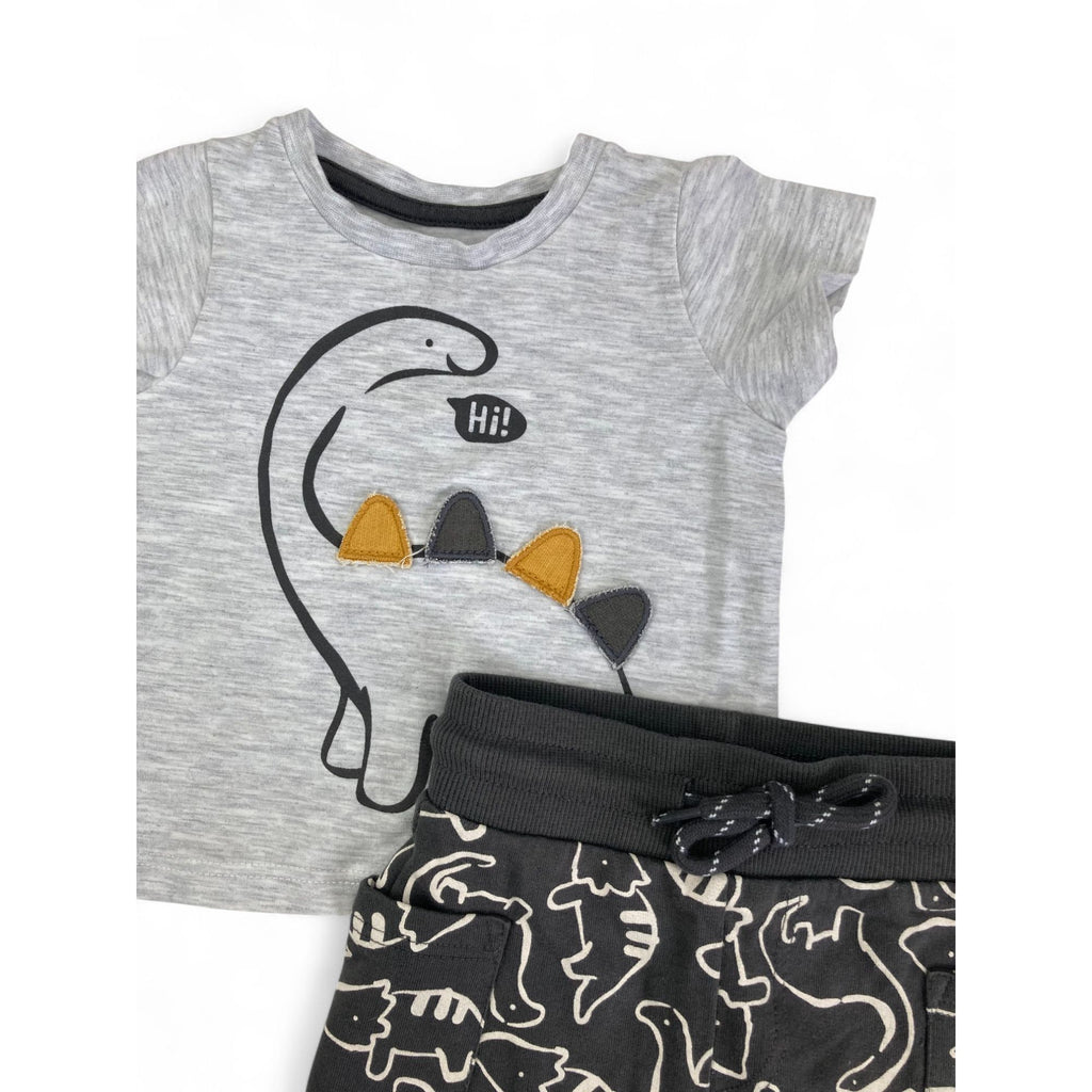 1-3M Grey T Shirt & Dino Shorts - Woolworths