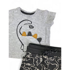1-3M Grey T Shirt & Dino Shorts - Woolworths