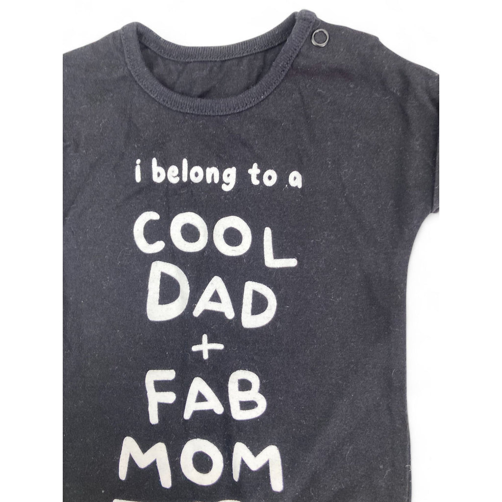 Newborn Black & White "Cool Mom & Dad" Batwing Romper - Woolworths
