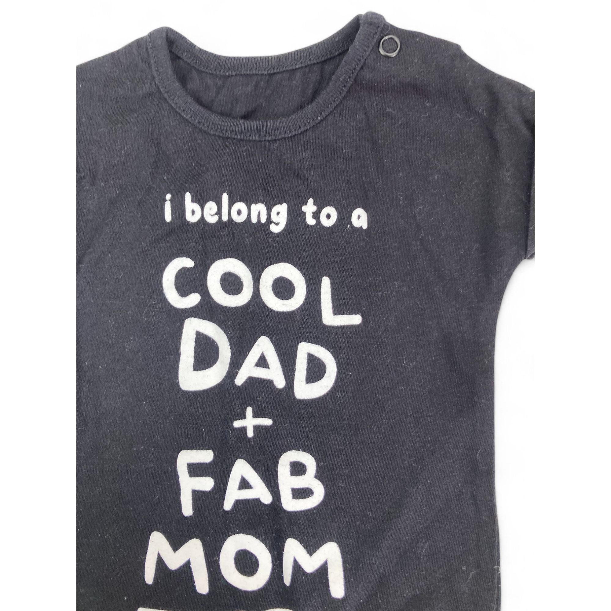 Newborn Black & White "Cool Mom & Dad" Batwing Romper - Woolworths