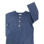 6-12M Navy Blue Henley Bodysuit - Clicks