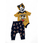 0-3M Mustard Yellow & Navy Blue Mickey Bodysuit, Leggings & Bib - Disney