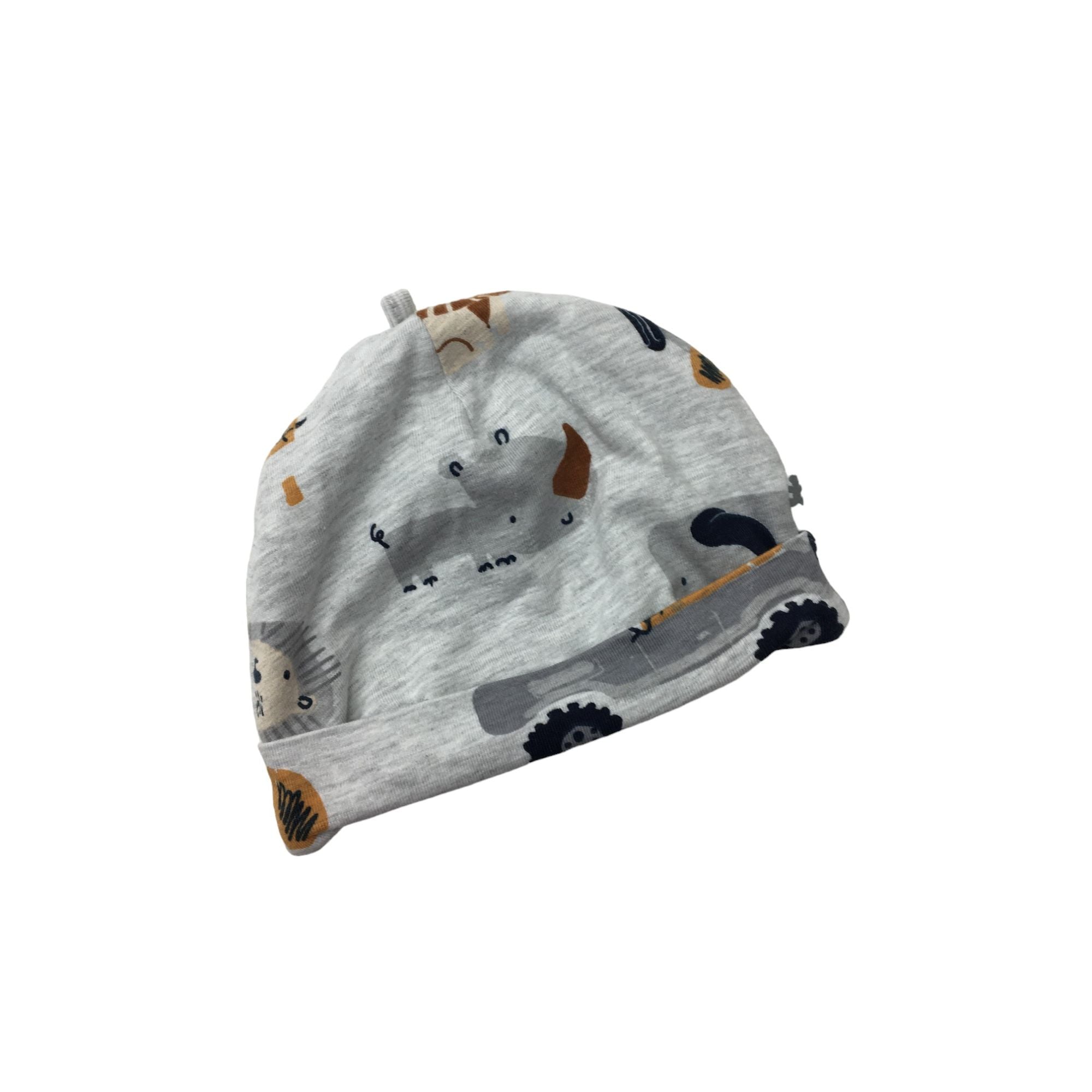 3-6M Grey Animal Lined Beanie - Woolworths