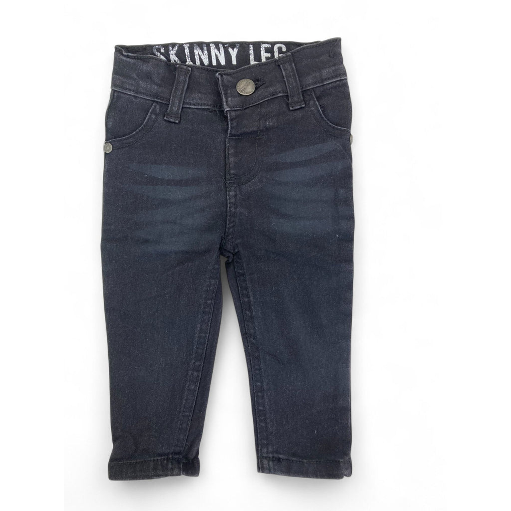 0-3M Black Skinny Leg Denim Jeans - OneTwoThree