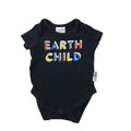 Newborn Navy Colourful Logo Bodysuit - Earthchild