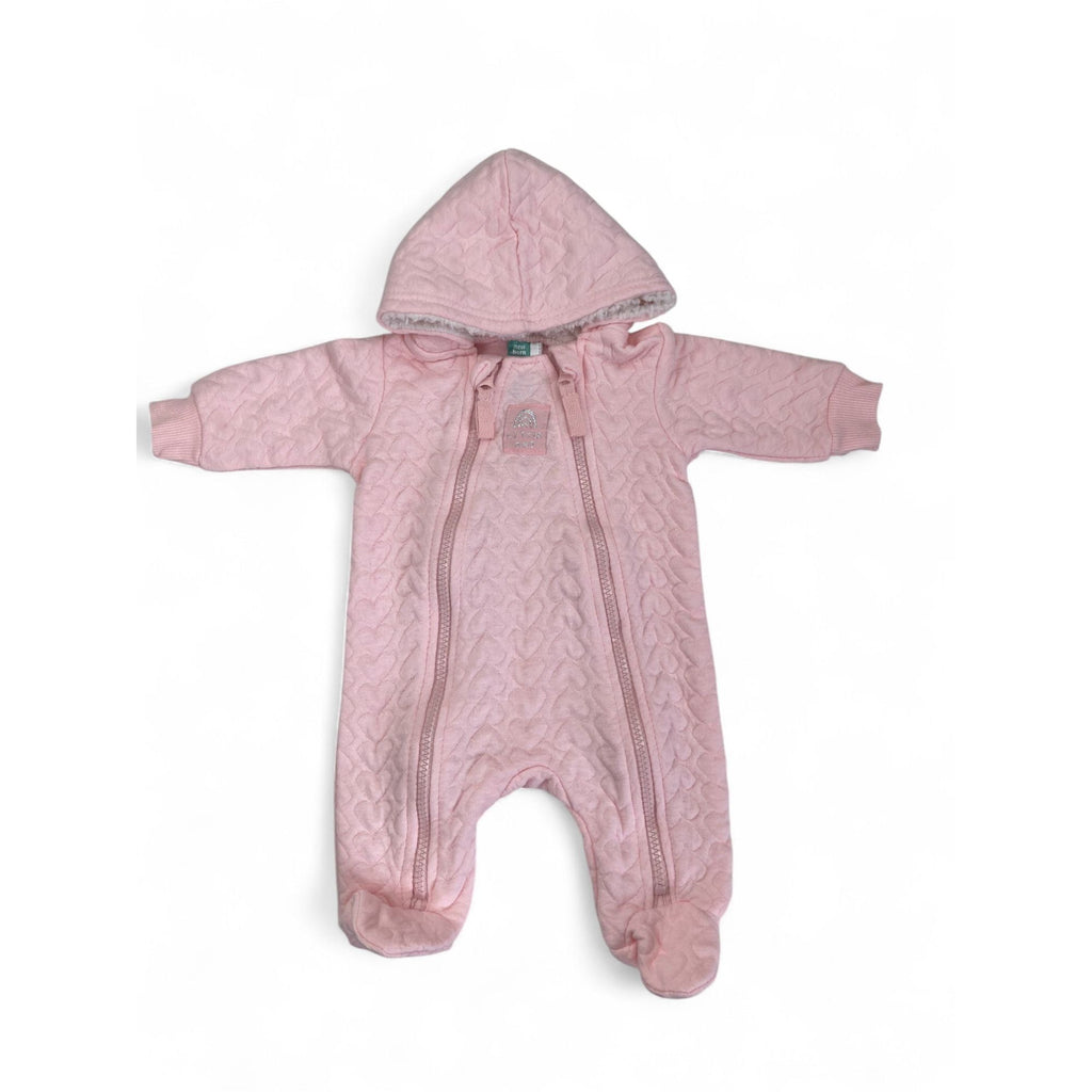 Newborn Light Pink Double Zip Onesie - Ackermans
