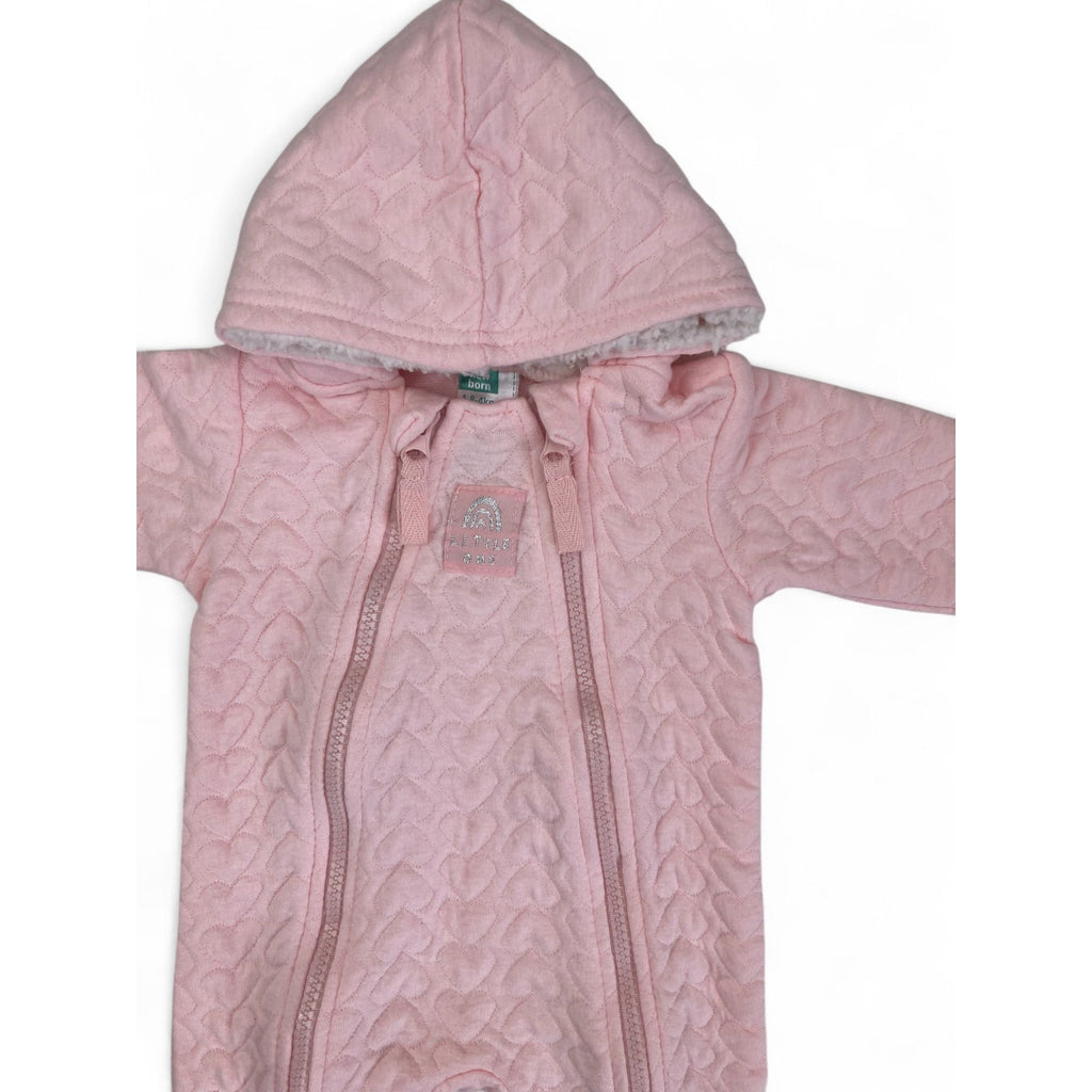 Newborn Light Pink Double Zip Onesie - Ackermans