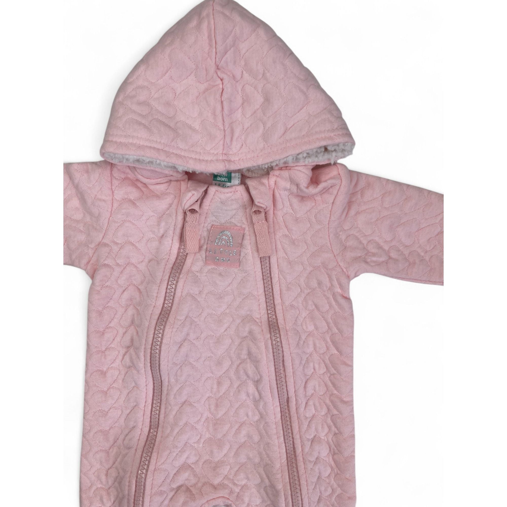Newborn Light Pink Double Zip Onesie - Ackermans