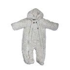 0-3M Cream Teddy Double Button Fleece Onesie - Ackermans