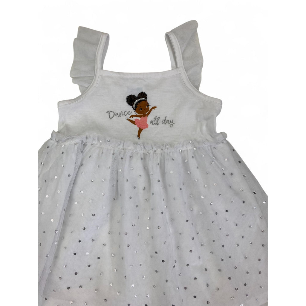 12-18M White Ballerina Strappy Tulle Dress - Cuddlesome