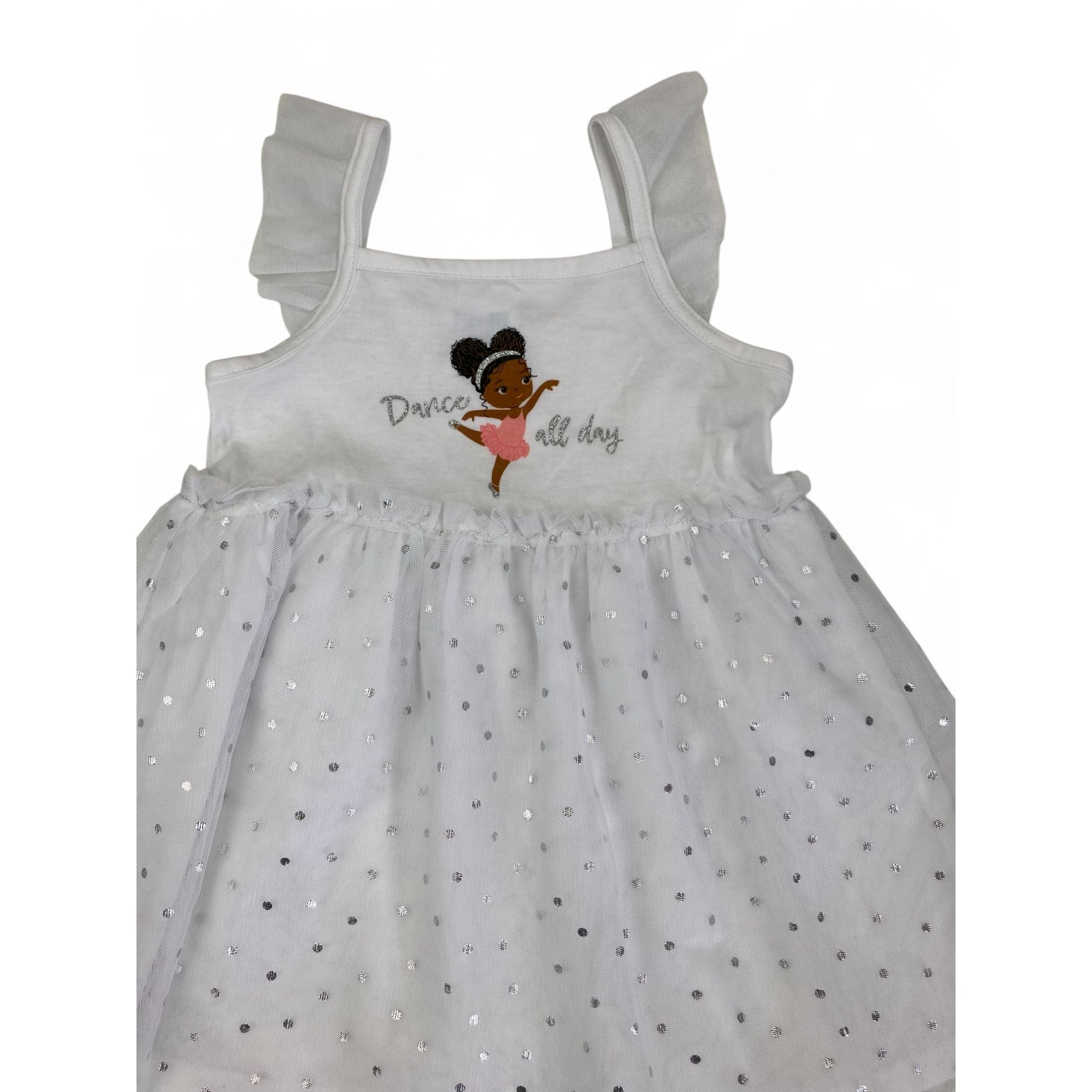 12-18M White Ballerina Strappy Tulle Dress - Cuddlesome