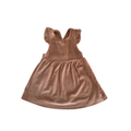 3-6M Dusty Pink Velvet Dungaree Frill Dress - Woolworths