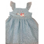 12-18M Light Blue Swan Strappy Tulle Dress - Cuddlesome