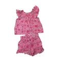0-3M Pink Viscose Printed Top & Shorts set - Cuddlesome