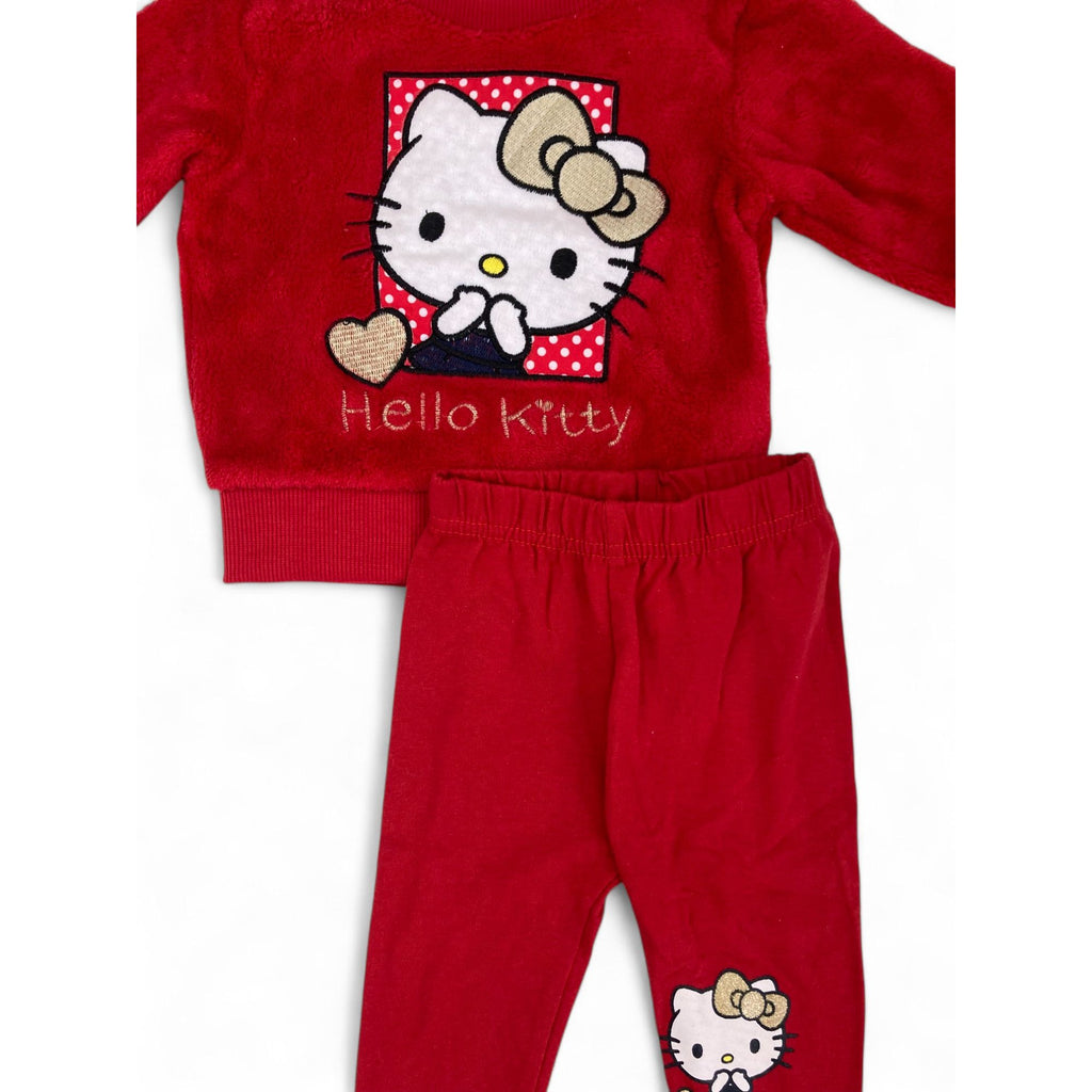 3-6M Red Fleece Hello Kitty Sweater & Track Pants - Hello Kitty