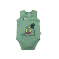 Newborn Mint Green Surf Sleeveless Bodysuit - Earthchild