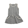 0-3M Grey & Cream Stripe Sleeveless Easy Waist Tunic - Sticky Fudge
