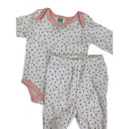 0-3M White & Grey Heart Bodysuit & Leggings - Ackermans