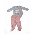 0-3M Pink & Grey Elephant Bodysuit & Leggings - Ackermans