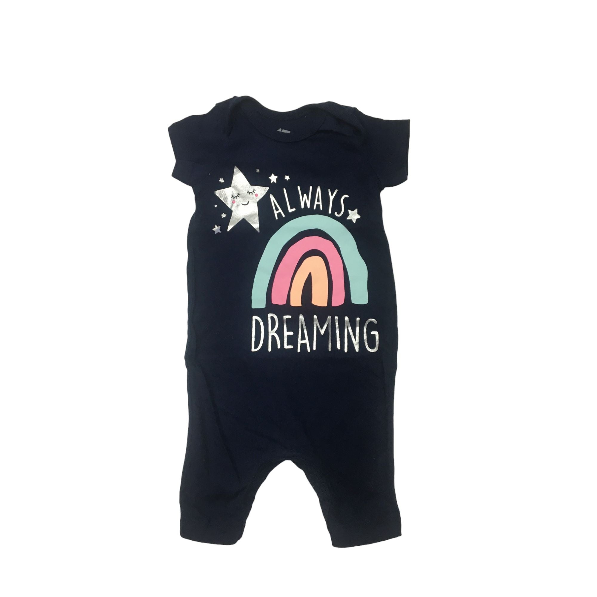 1-3M Navy Blue "Always Dreaming" Sleep Romper - Woolworths