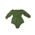 3-4Y Moss Green Cotton Peasant Style Romper