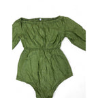 3-4Y Moss Green Cotton Peasant Style Romper