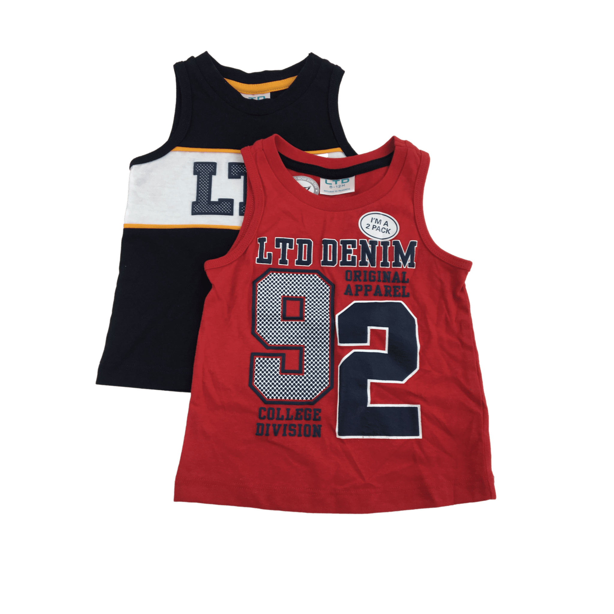 *NEW* 6-12M Navy & Red Sleeveless Tops - LTD