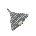0-6M Grey Stripe Adjustable Knot Beanie - Rain