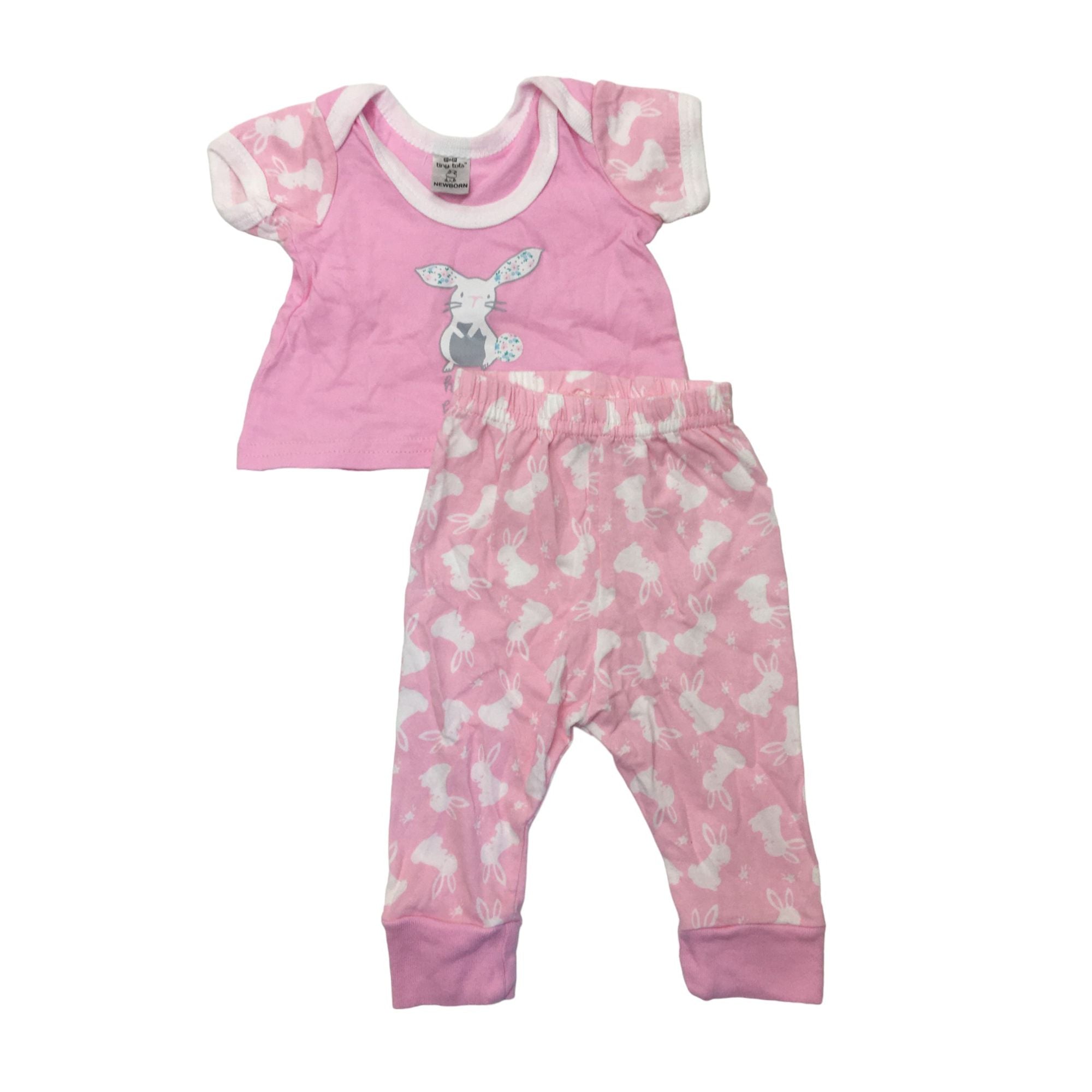 Newborn Light Pink Bunny Sleep Set - Tiny Tots