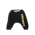 0-3M Black & Yellow Snoopy Track Pants - Real