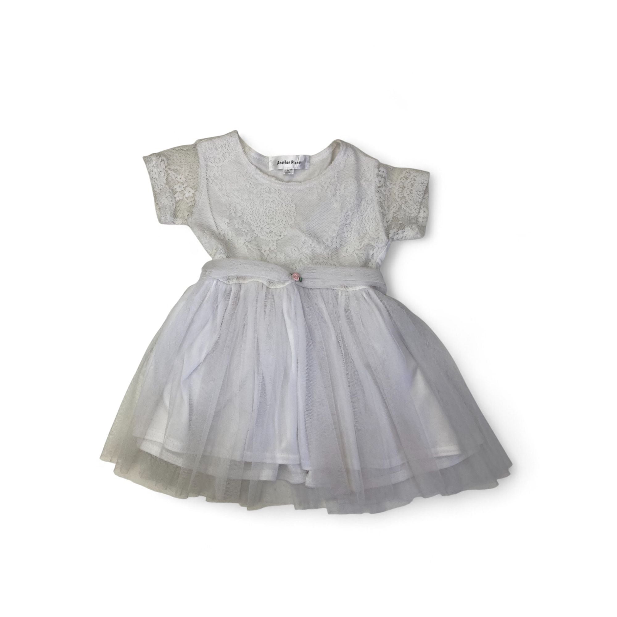 12-18M White Lace & Tulle Dress - Another Planet