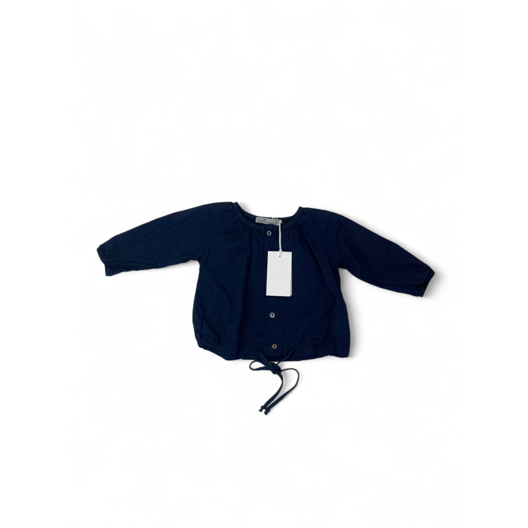 0-3M Navy Blue Wendy Blouse - Petit Love