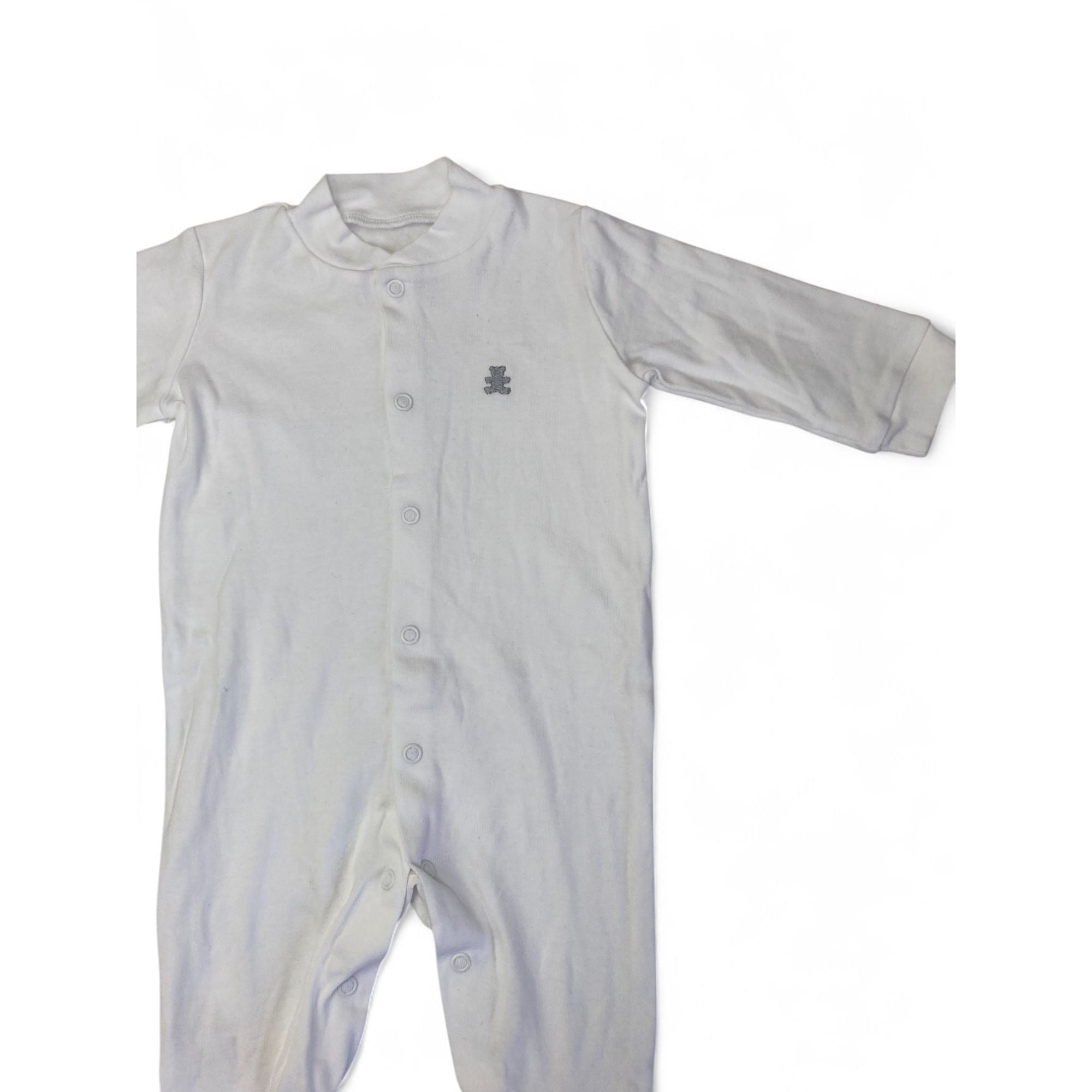 3-6M White Snap Onesie - Woolworths