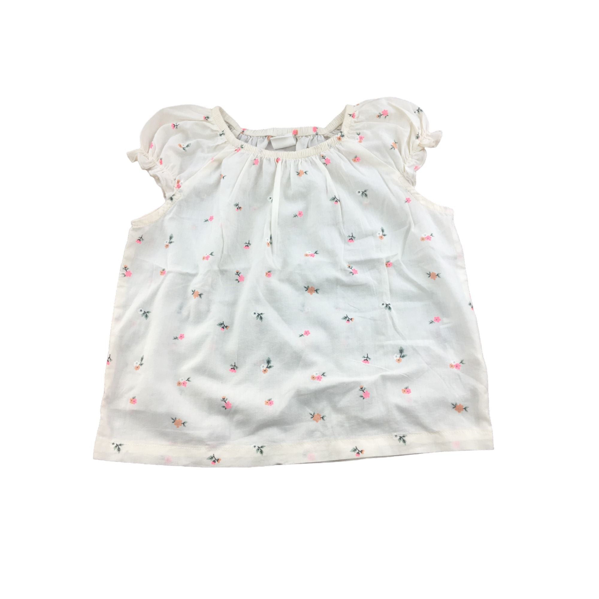 UK 9-12M Cream Floral Blouse - H&M