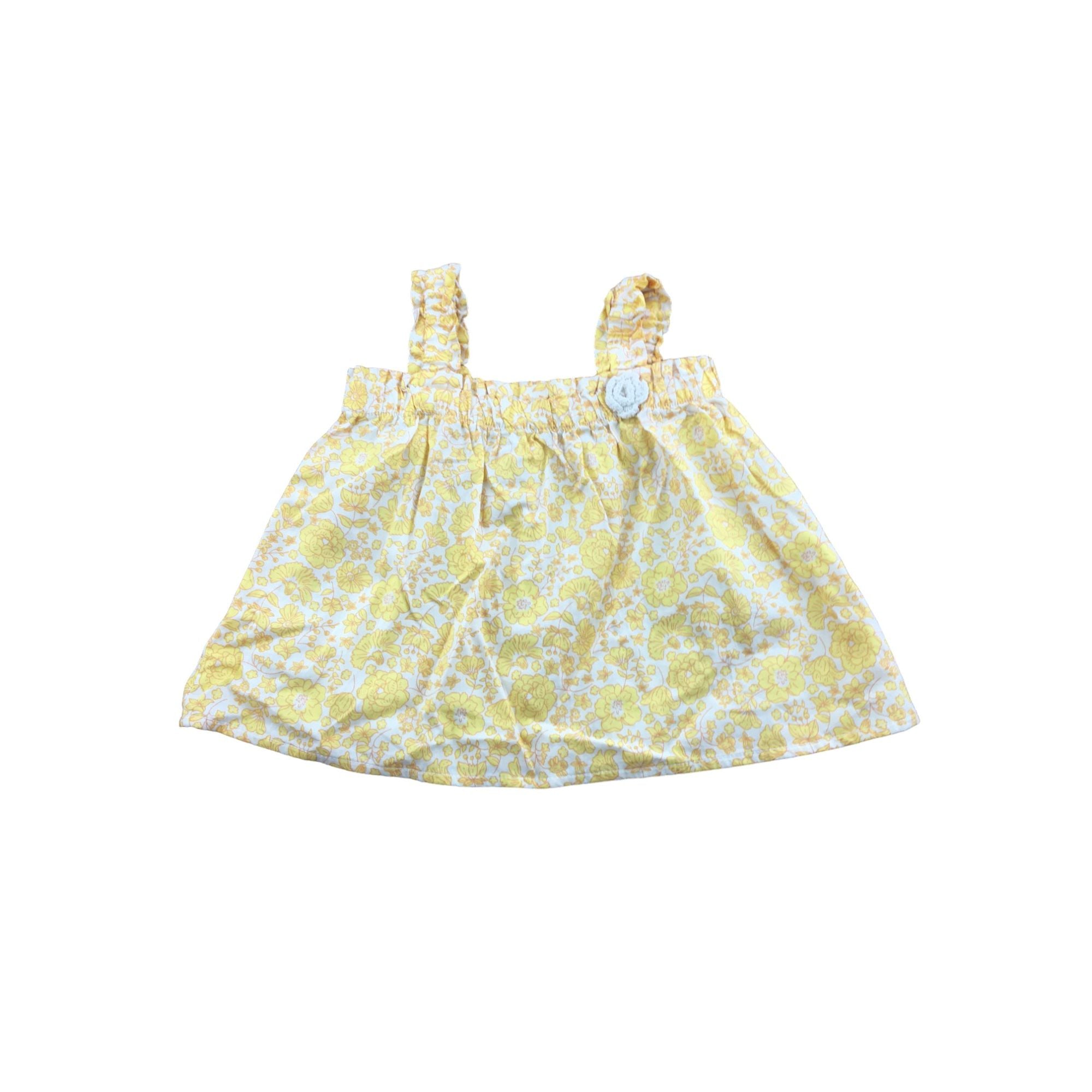 6-12M Yellow & Beige Floral Tunic Top - Woolworths