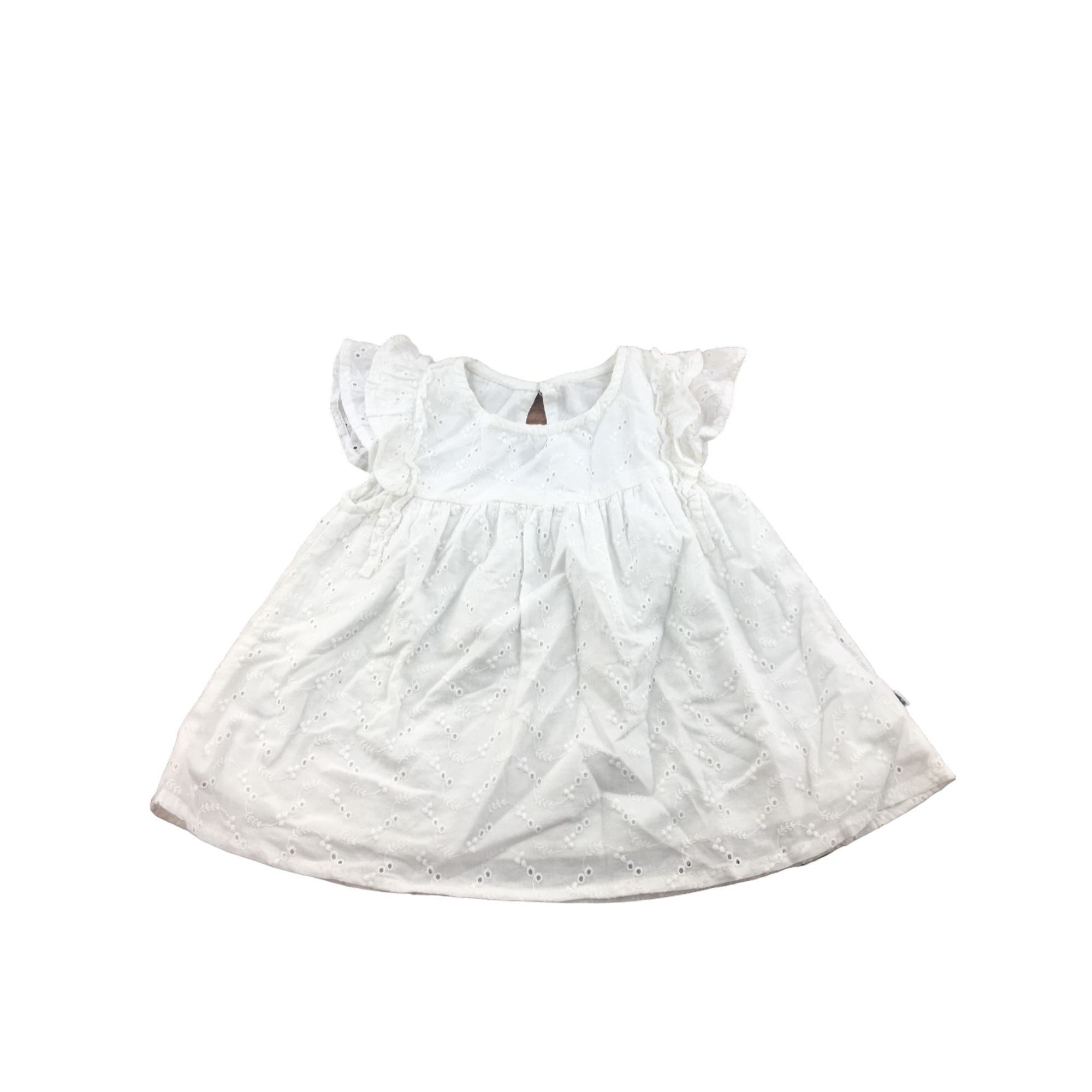 6-12M White Eyelet Cotton Tunic - Woolworths