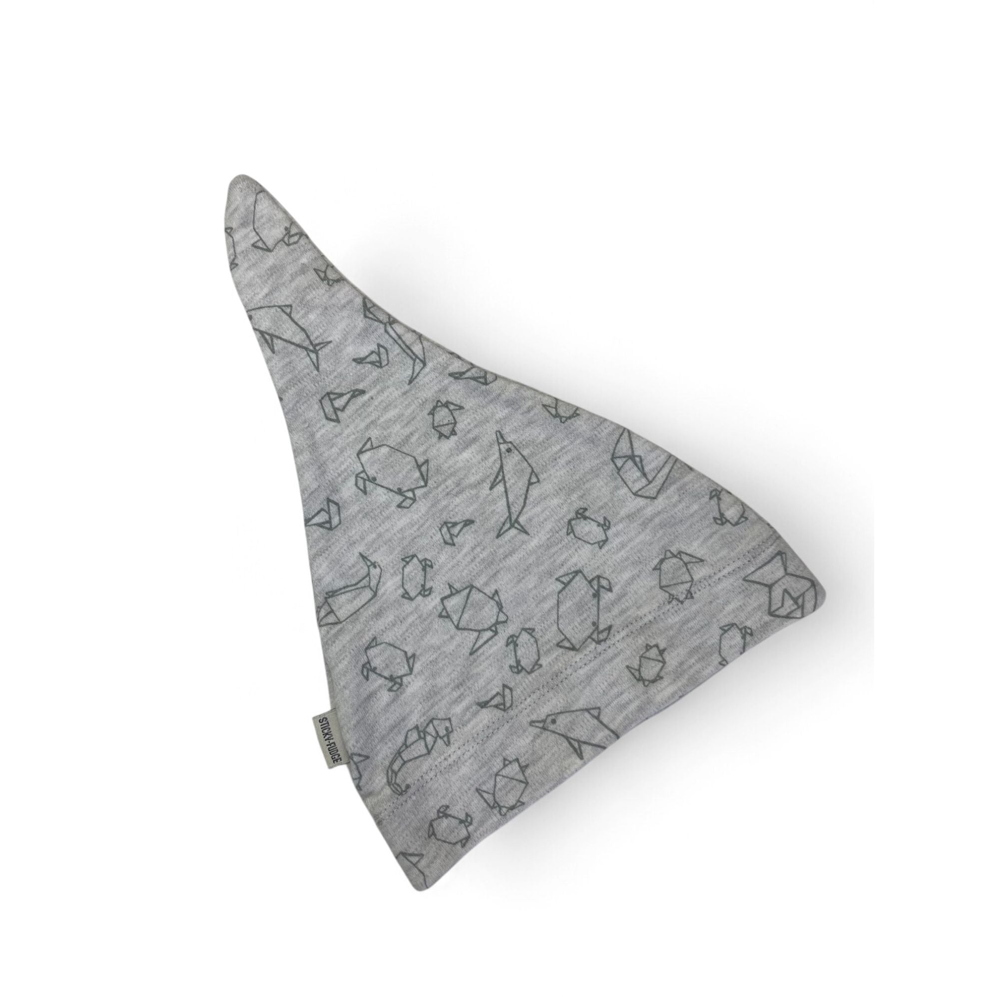 Medium - Grey Origami Knot Beanie - Sticky Fudge