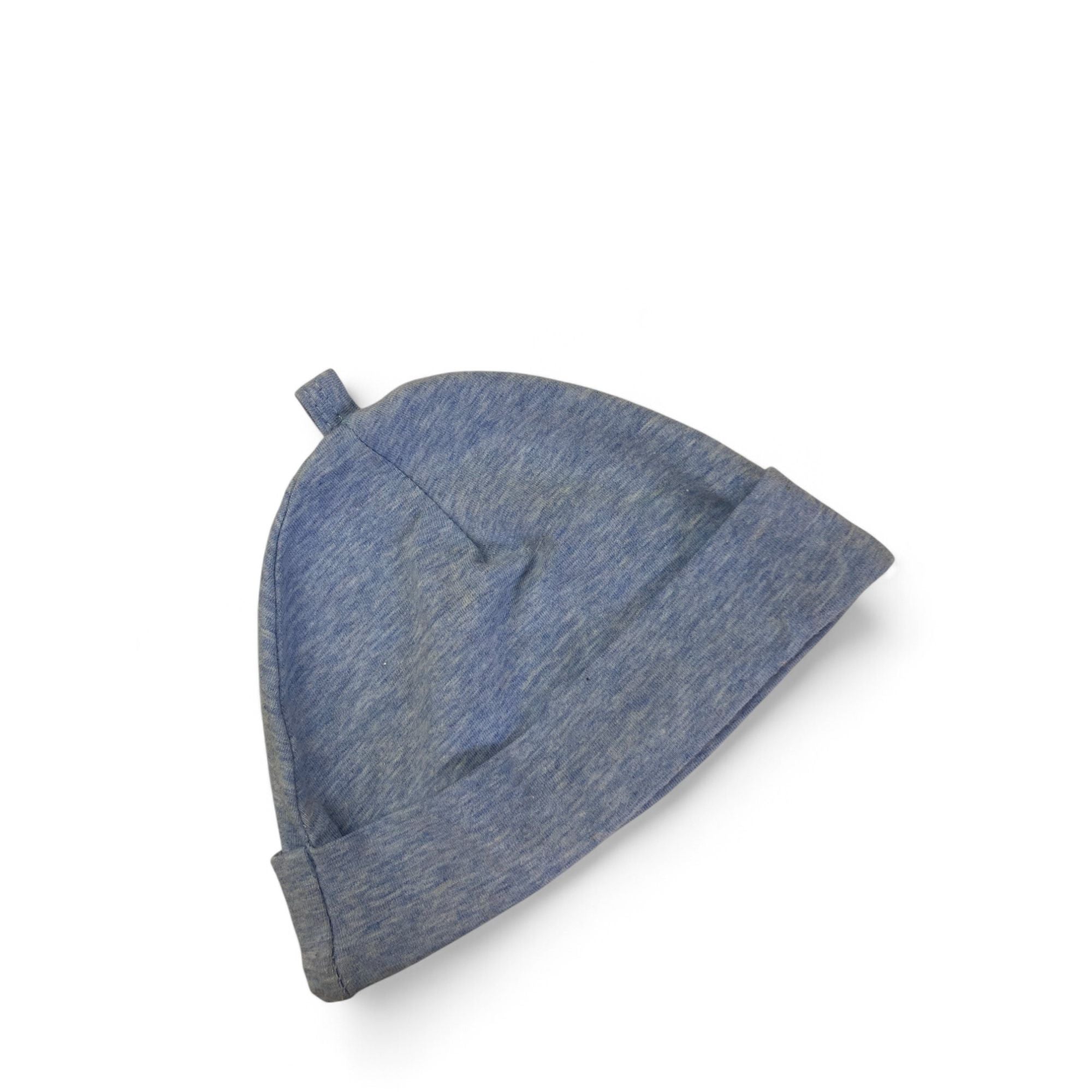 3-6M Light Blue Melange Cotton Beanie - Woolworths