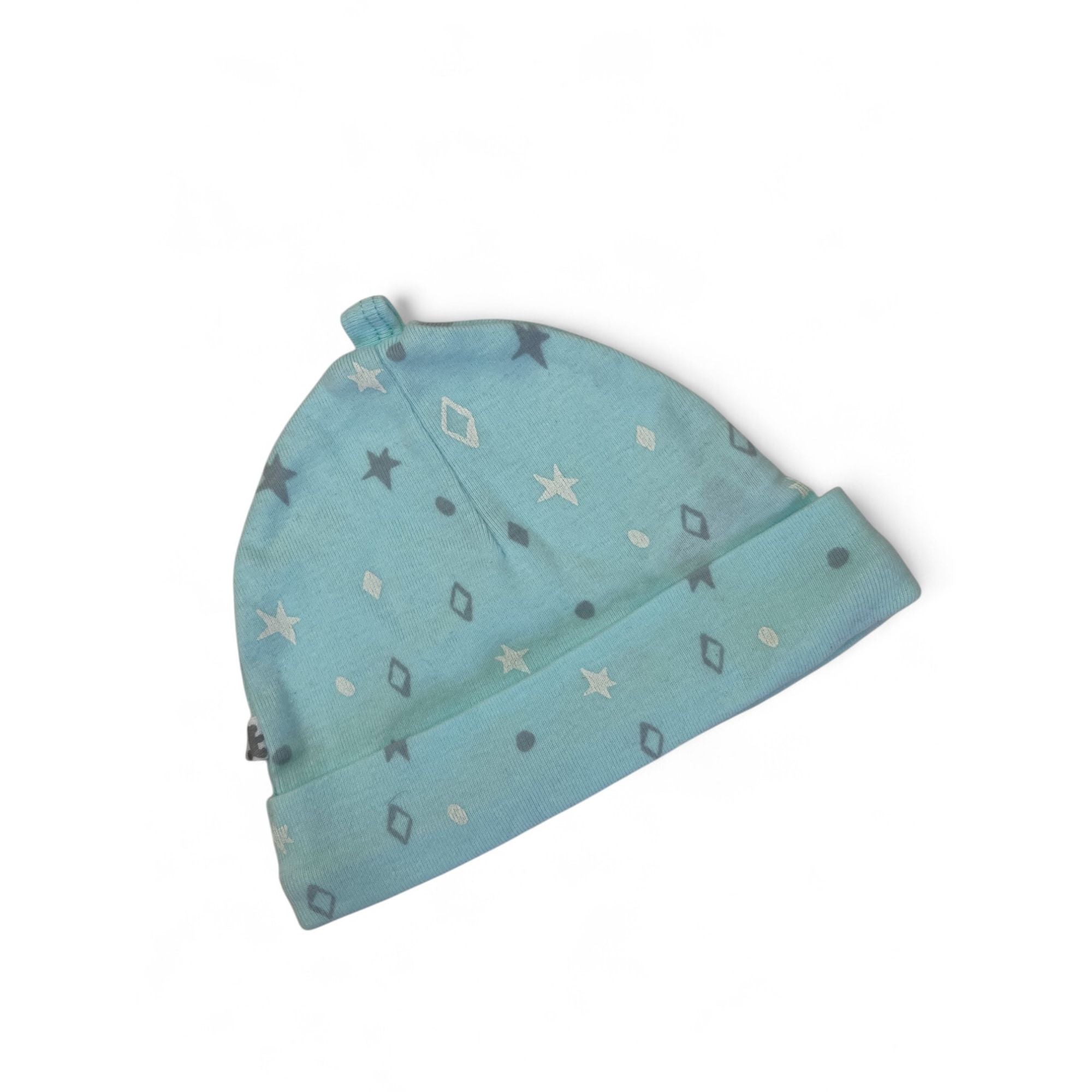 3-6M Aqua Sparkle Cotton Beanie - Woolworths