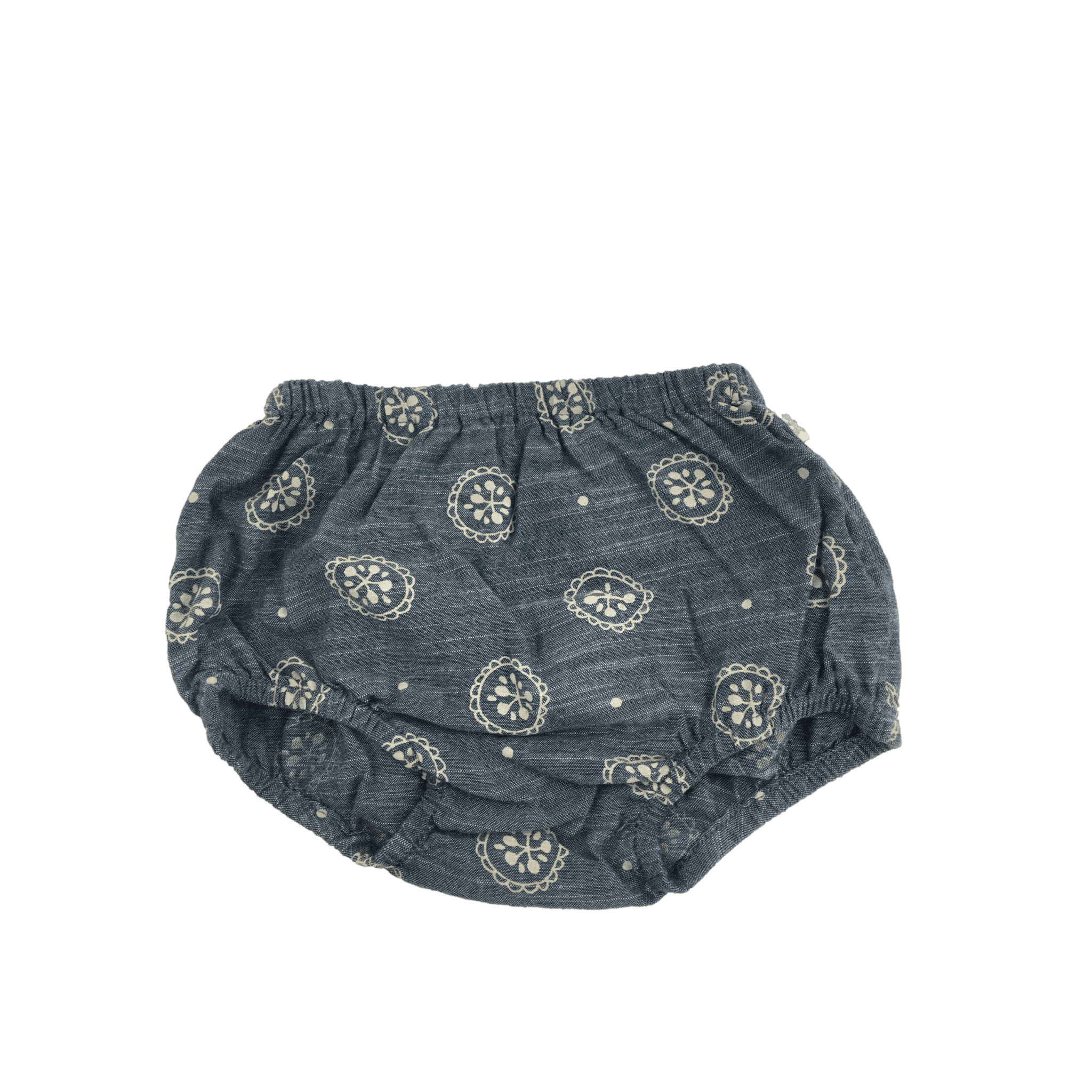 1-3M Chambray & Cream Geometric Flower Bloomer - Woolworths