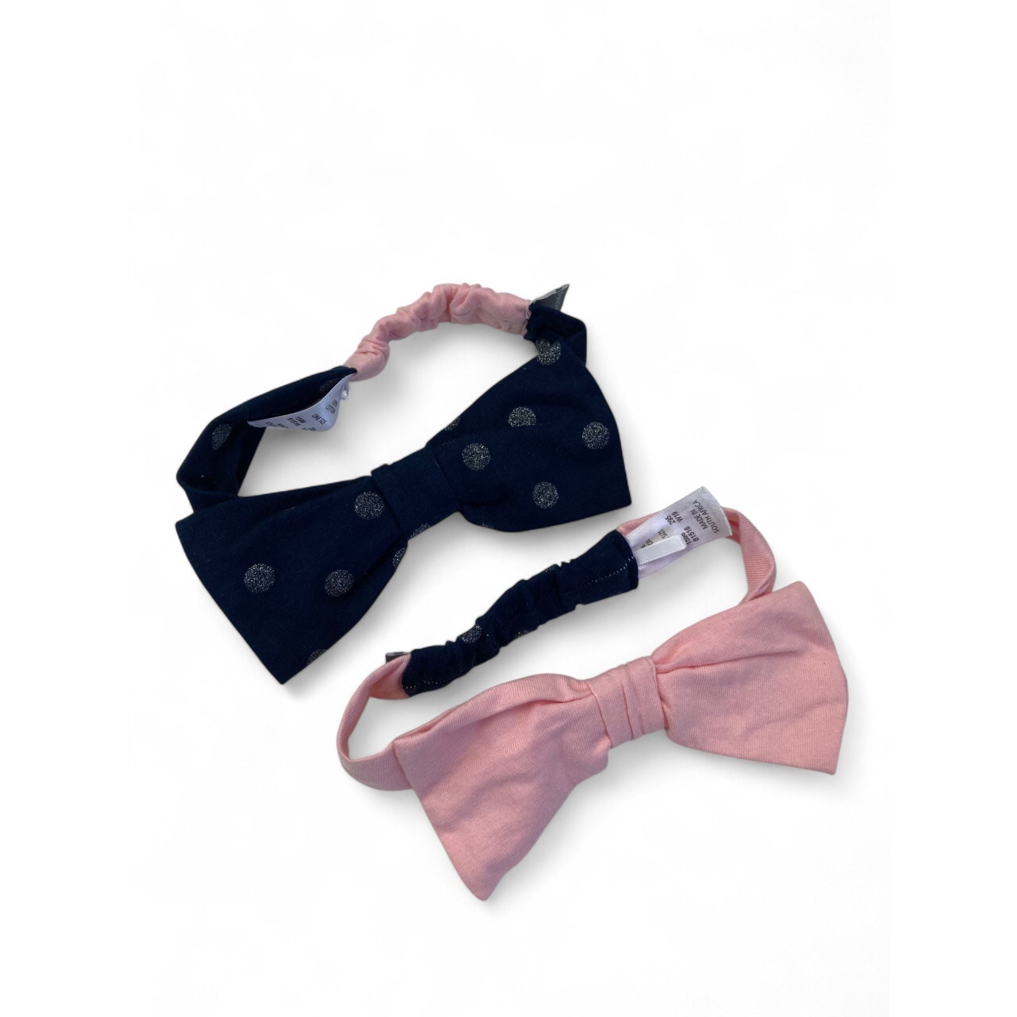 One Size - Navy Blue & Pink Bow Headbands - Earthchild