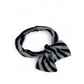 0-12M Grey & Black Stripe Adjustable Bow Headband