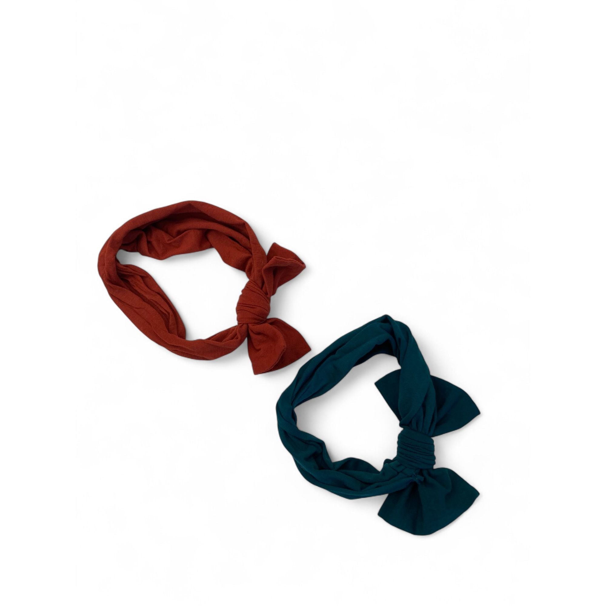 3-6M Rust & Teal Bow Headbands