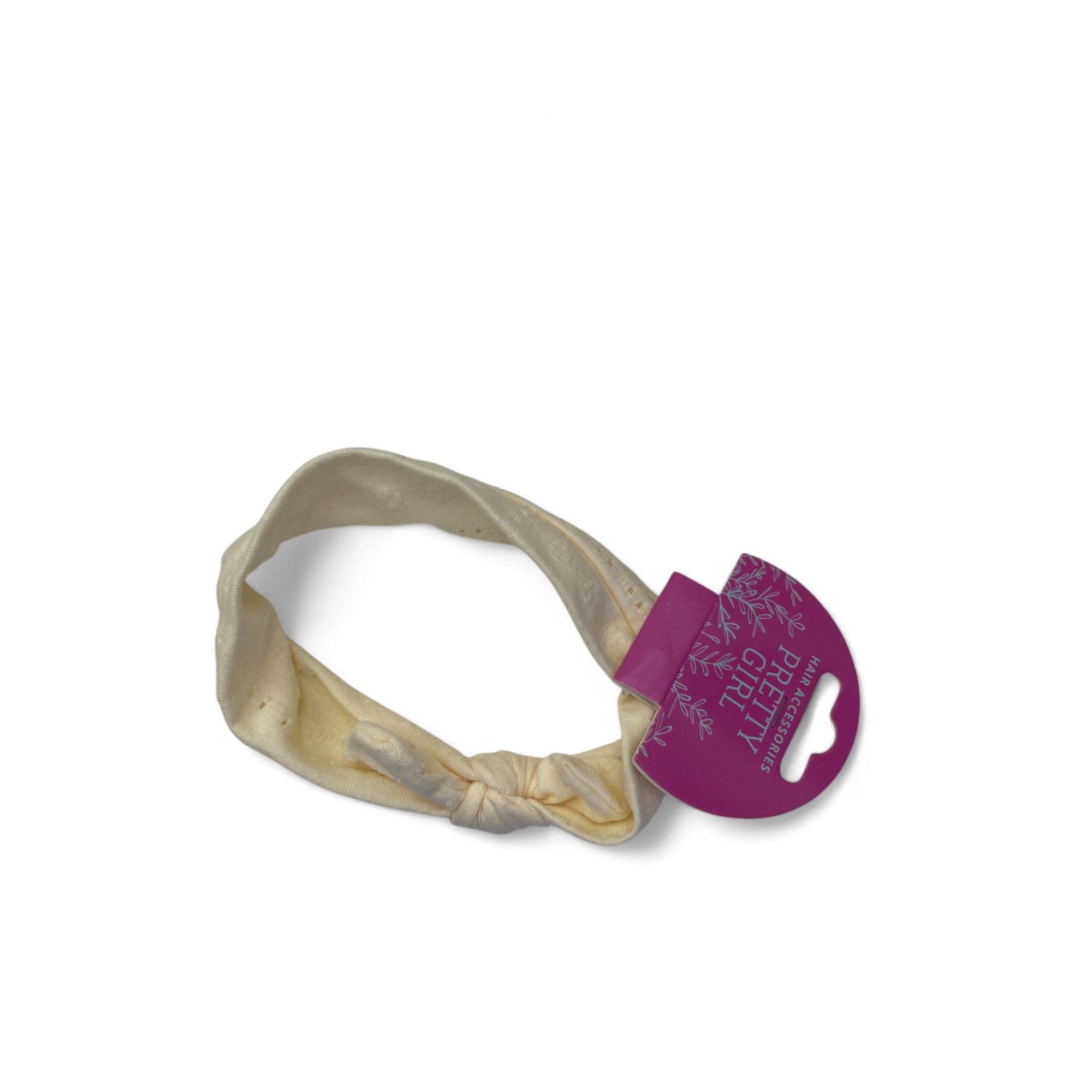 3-6M Cream Cotton Anglaise Bow Headband - Pretty Girl