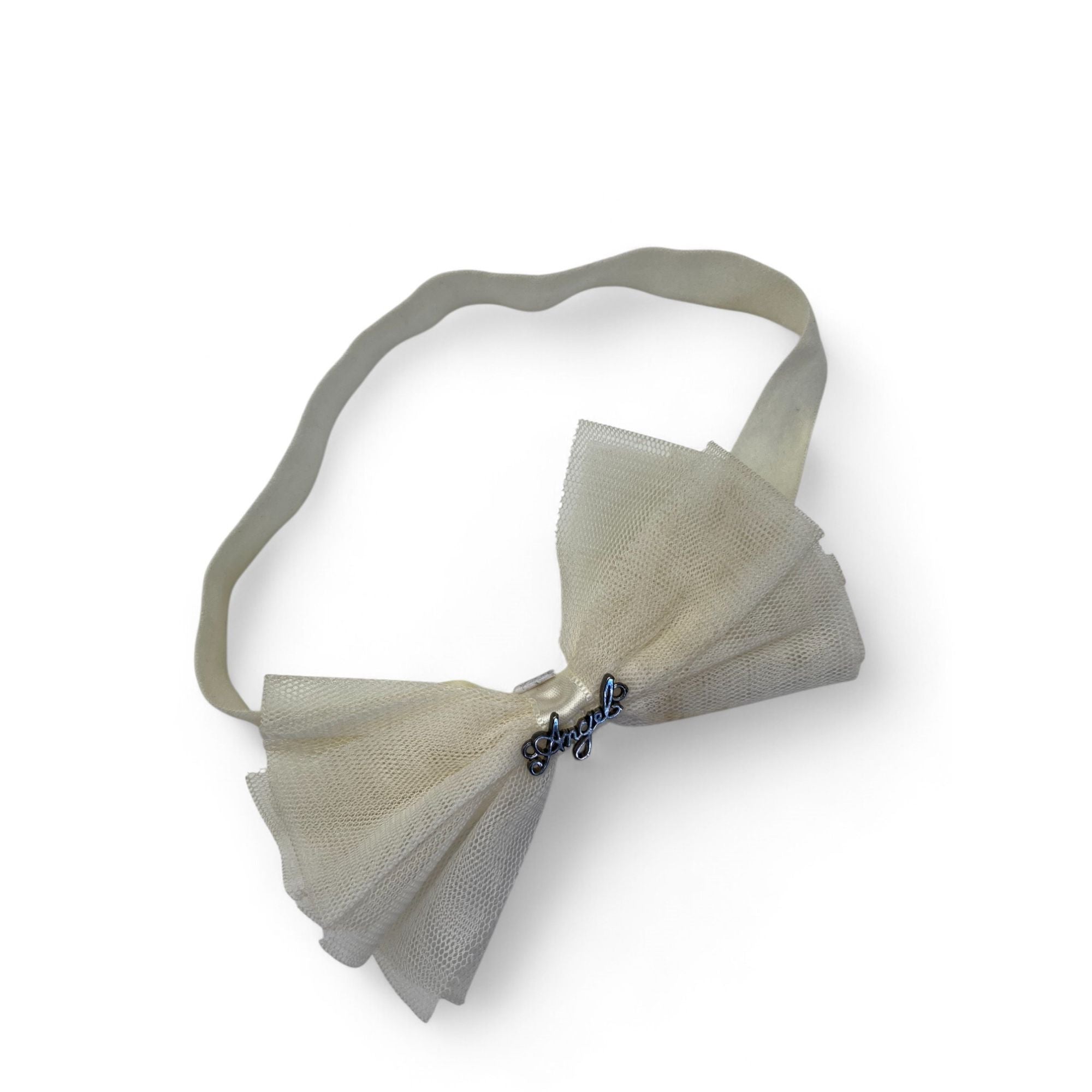 3-6M Cream Tulle Bow Headband