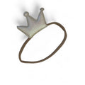 0-6M Cream Glitter Crown Headband