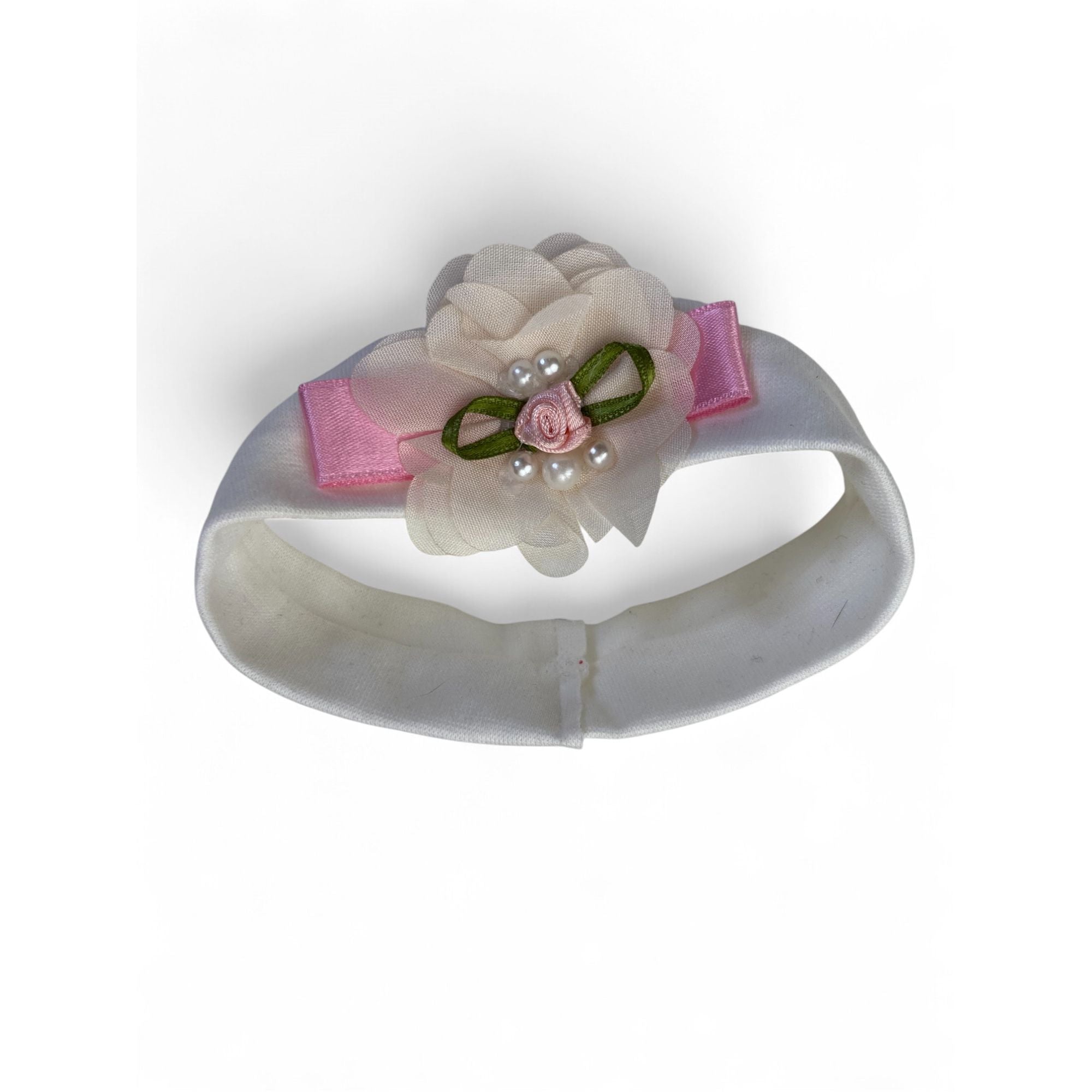 3-6M Cream & Pink Flower Headband